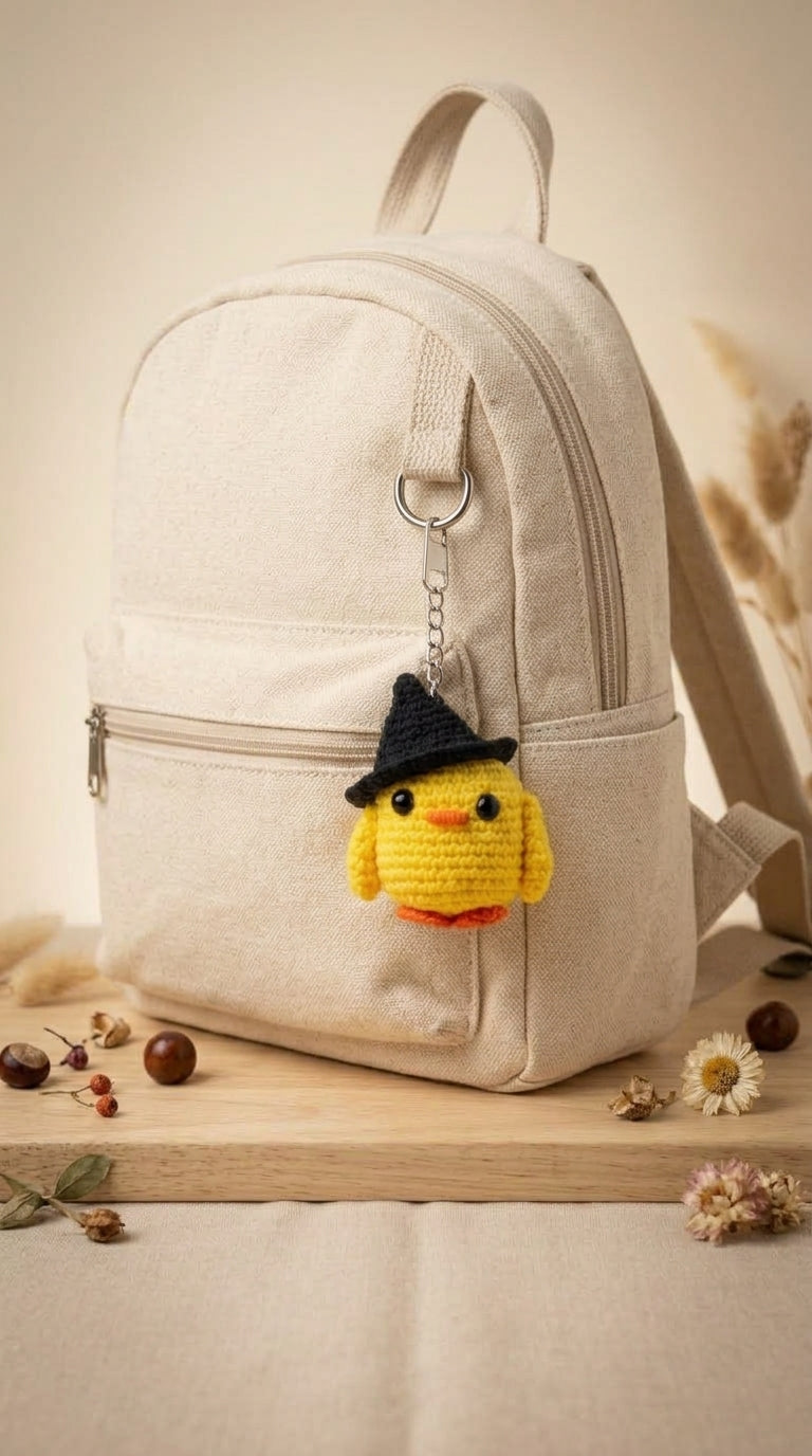 Llavero Pollito con Sombrero