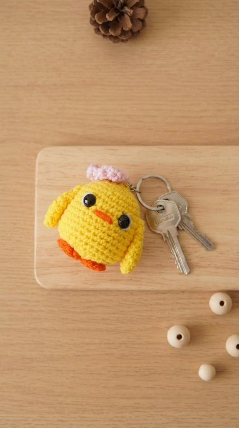 Llavero Pollito con Moñito