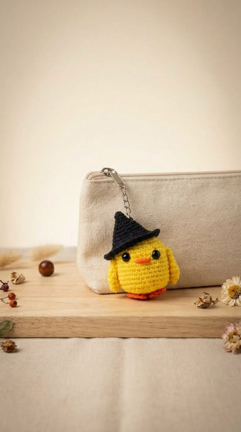 Llavero Pollito con Sombrero