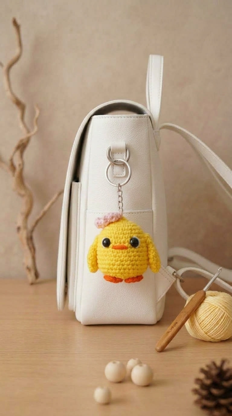 Llavero Pollito con Moñito