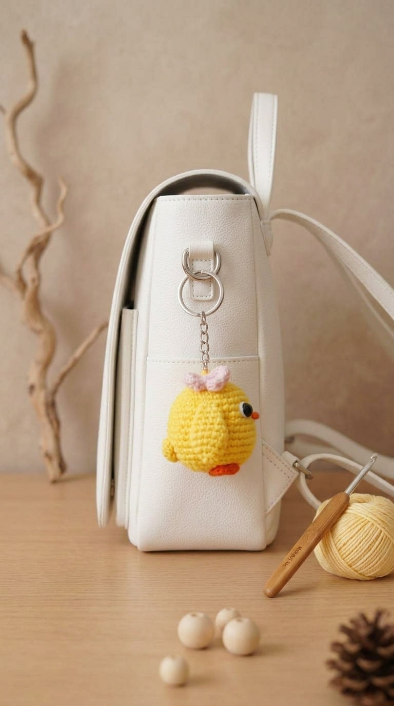 Llavero Pollito con Moñito