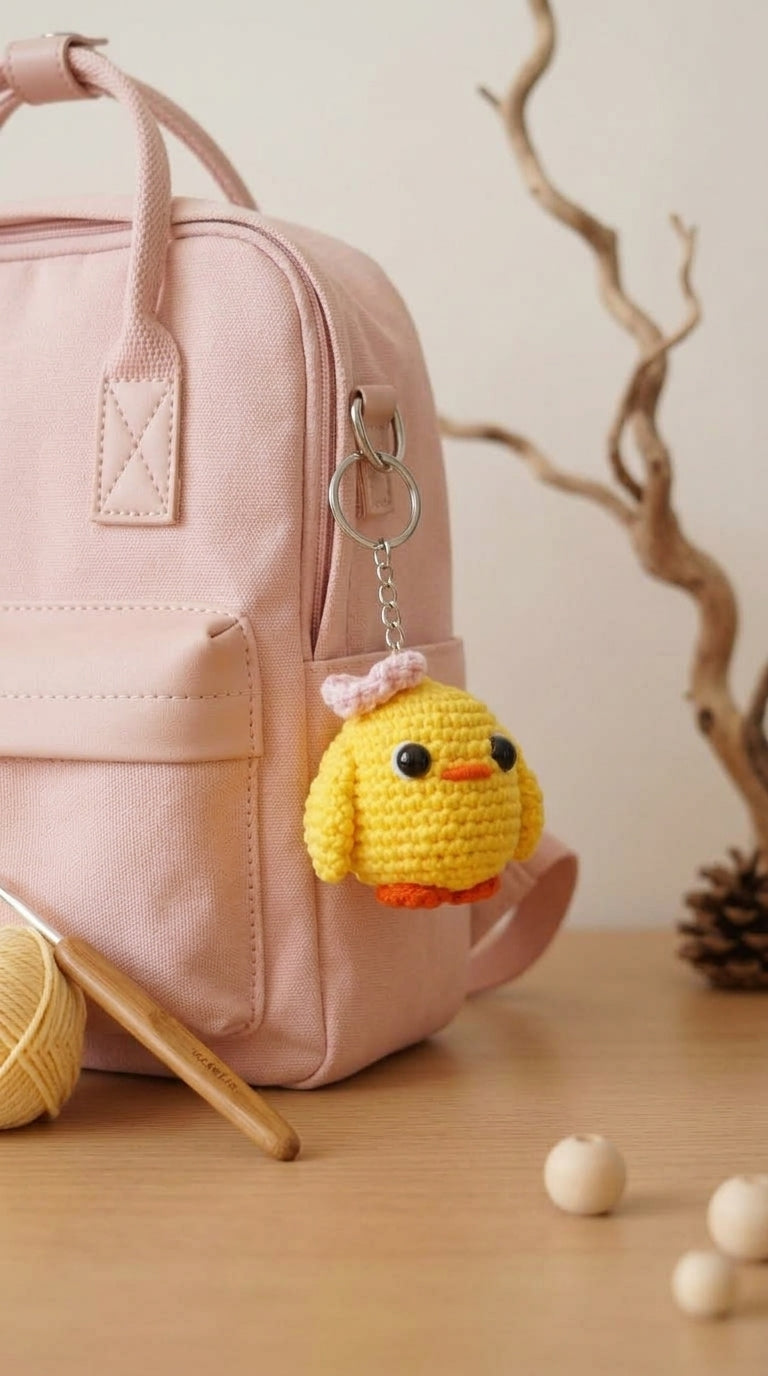 Llavero Pollito con Moñito